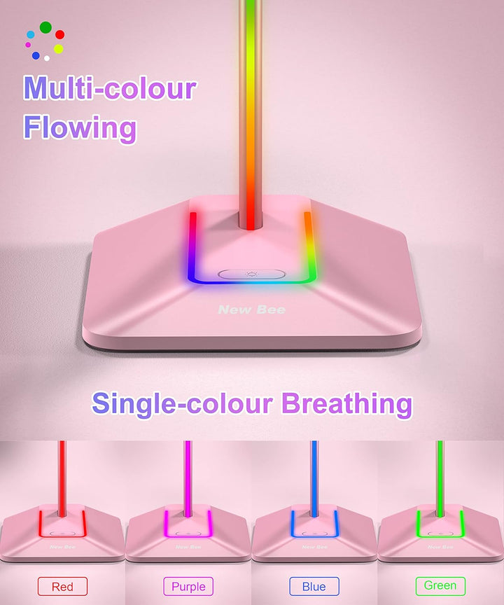 New Bee Kopfhörer Ständer RGB Headset Halterung mit USB Typ-C Ladegeräten und Datenübertragung Unive