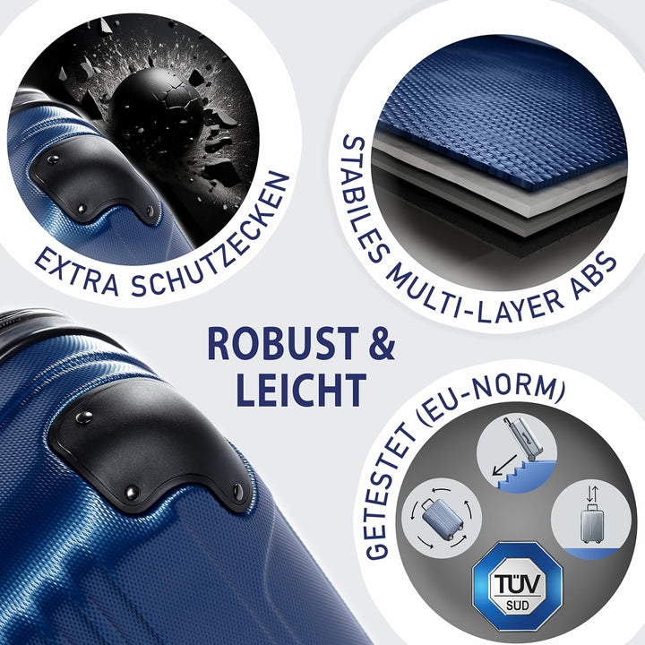 FERGÉ Premium Kofferset 3-teilig: 28", 24" & Handgepäck Koffer in einem Set, sehr robuste Reisekoffe