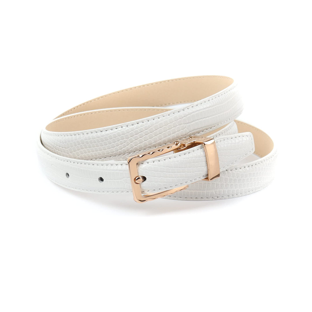 Anthoni Crown Damen Ledergürtel Gürtel 105 Weiss, 105 Weiss