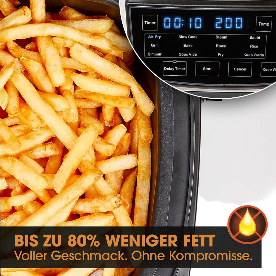 Mediashop PowerXL Multicooker – 12-in-1 Kocher mit Air Fryer Funktion – zum Braten, Kochen, Frittier