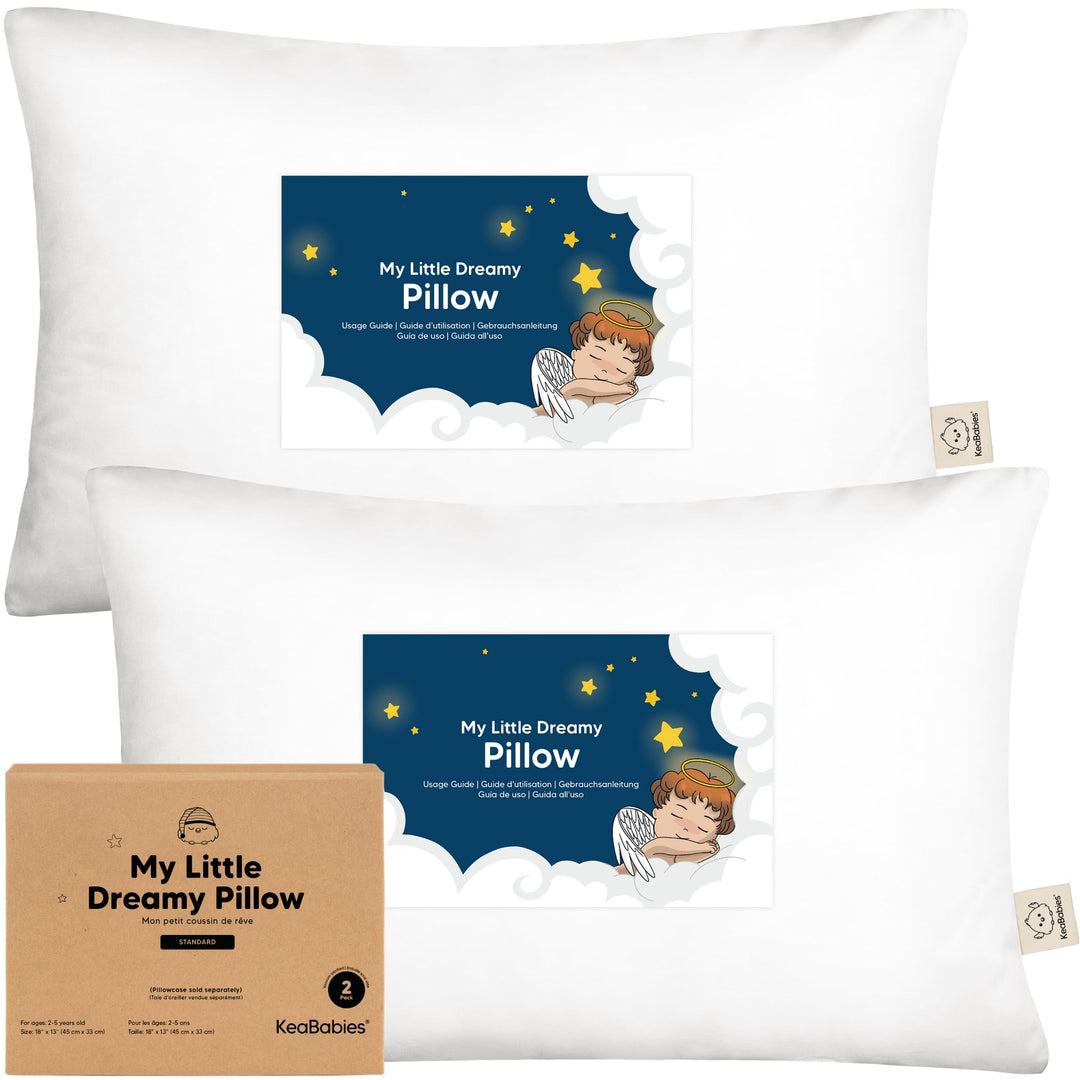 2er Pack Kleinkind Kissen 33 x 45 cm - Weich Bio Baumwolle Kissen Kinder - Kleinkind Kopfkissen Zum