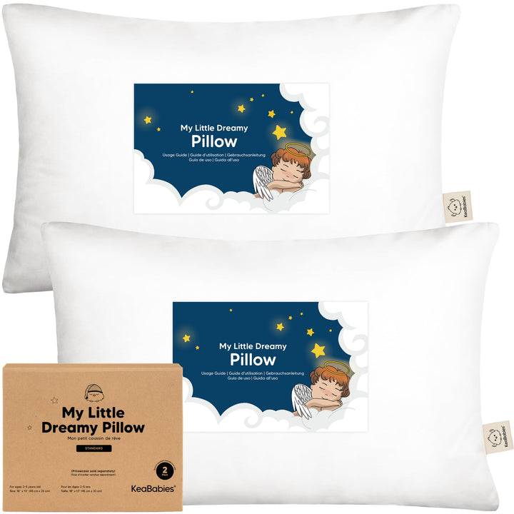 2er Pack Kleinkind Kissen 33 x 45 cm - Weich Bio Baumwolle Kissen Kinder - Kleinkind Kopfkissen Zum