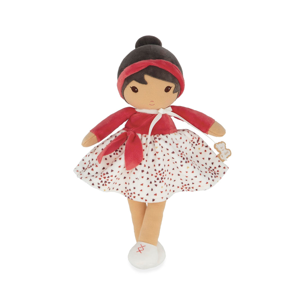 KALOO – Tendresse – Meine 1. Stoffpuppe Emilie – 32 cm grosse Stoffpuppe – Rock aus Microsamt und ro
