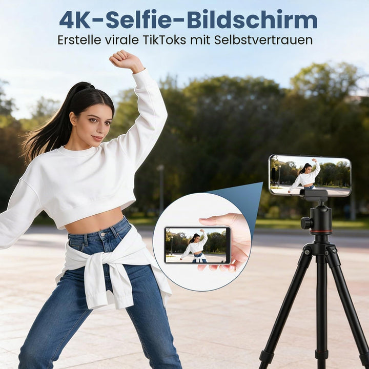 Handy Selfie Monitor für iPhone,Vlog Selfie Monitor Bildschirm,Drahtlose Aufnahme,Bluetooth-Fernbedi