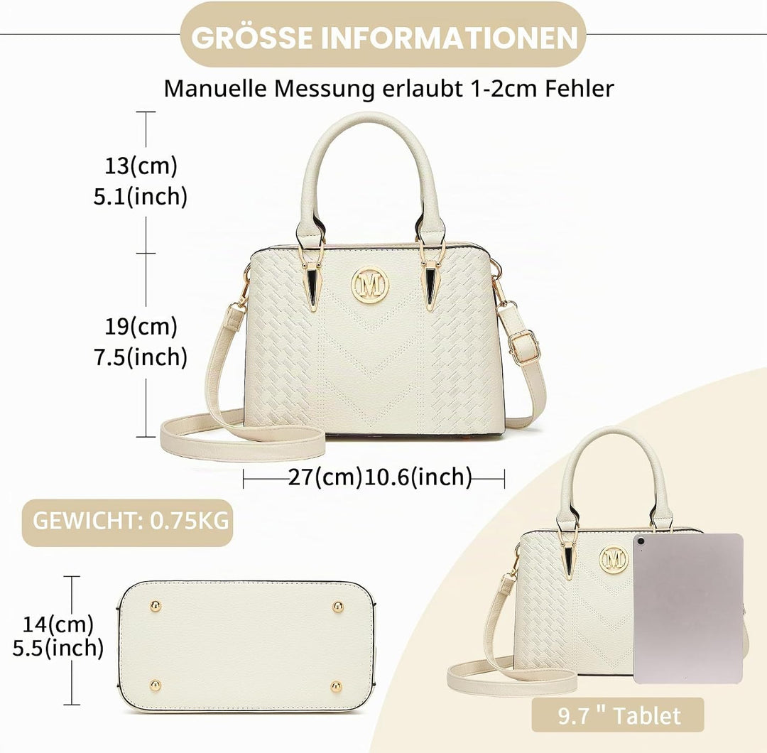 Miss Lulu Handtasche Damen Mittelgross Henkeltasche Elegante Schultertasche Tasche für Damen mit Lyc