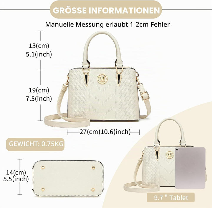 Miss Lulu Handtasche Damen Mittelgross Henkeltasche Elegante Schultertasche Tasche für Damen mit Lyc