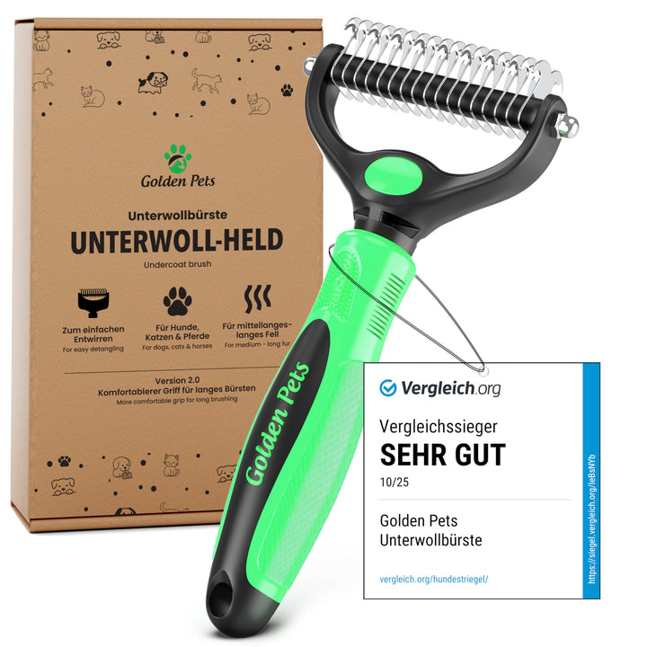 Testnote: Sehr gut - Unterwollbürste & Unterfellbürste I Hundebürste & Katzenbürste für langhaar I U
