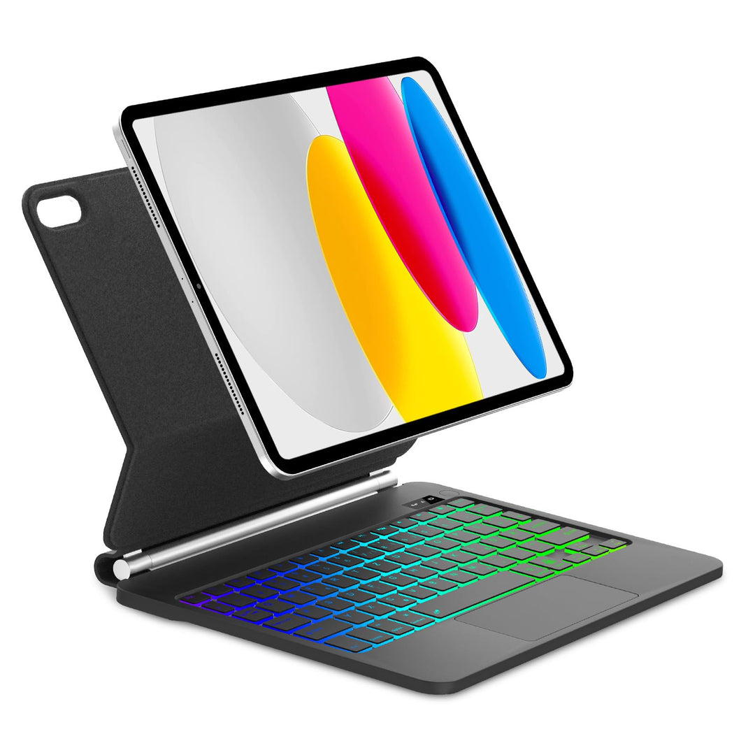 Magic Keyboard für iPad 11/10 Generation: Magnetische Hülle mit 7-Farben-Beleuchtung & Trackpad | Ko