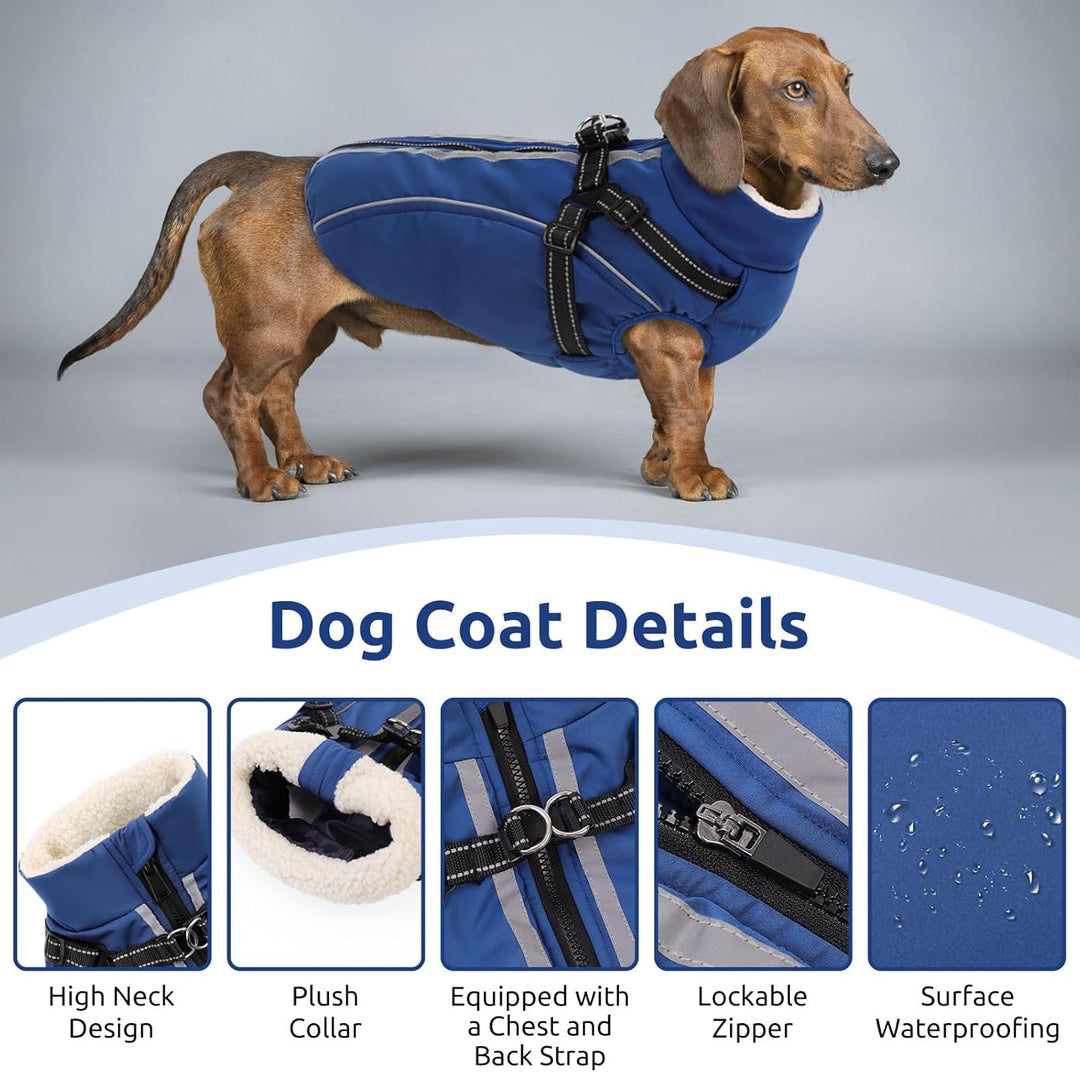 Hundemantel Hundejacke Warm Wintermantel mit Reissverschluss Winddichte & Winddichte mit Reflektorst