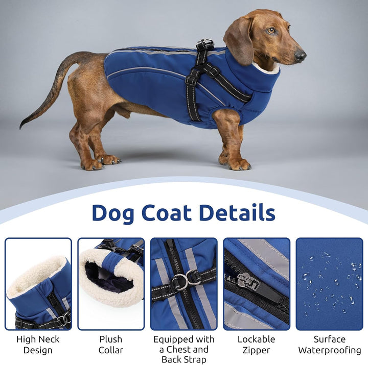 Hundemantel Hundejacke Warm Wintermantel mit Reissverschluss Winddichte & Winddichte mit Reflektorst