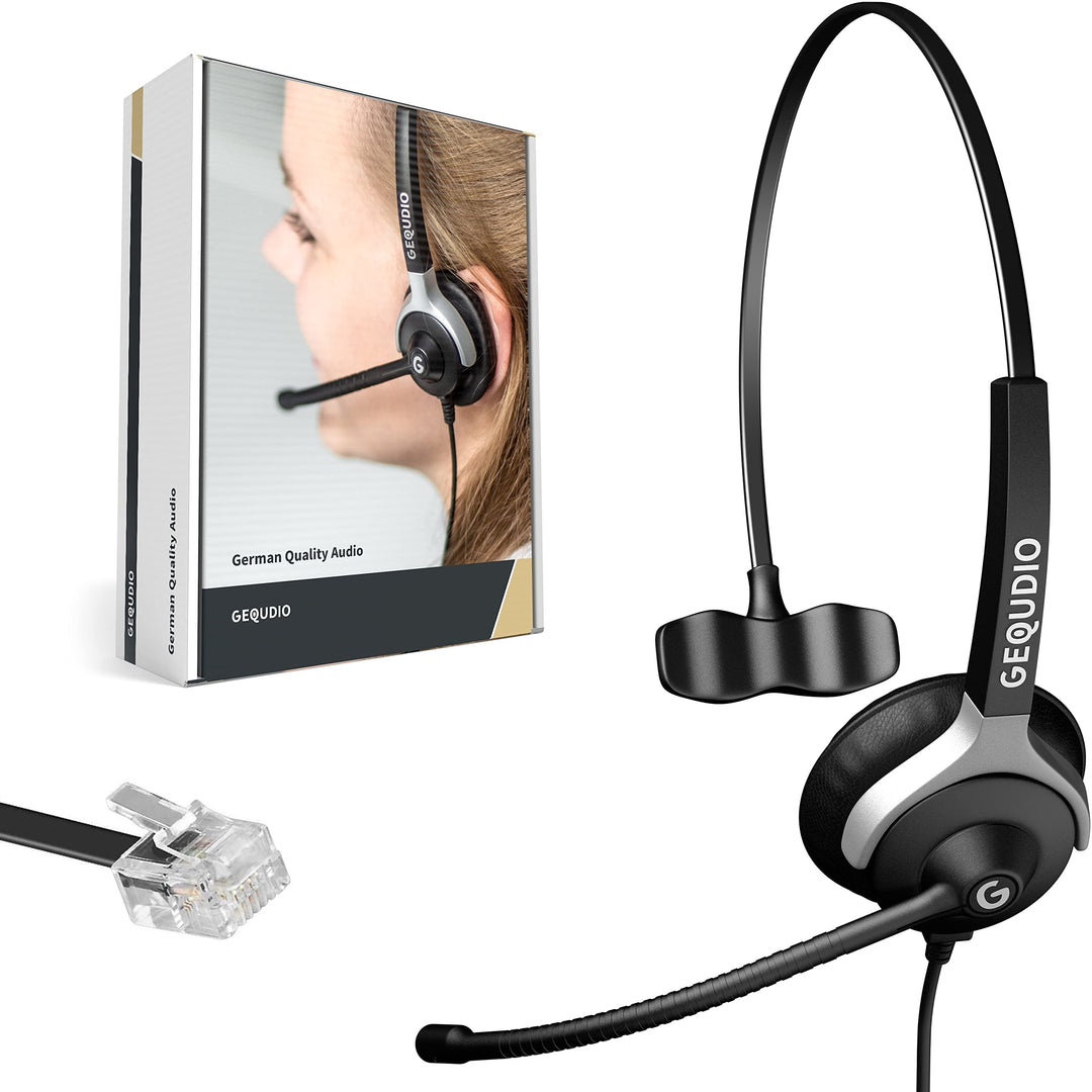 GEQUDIO Headset kompatibel mit Unify OpenStage 30 40 60 80 und OpenScape Serie Telefon - inklusive R