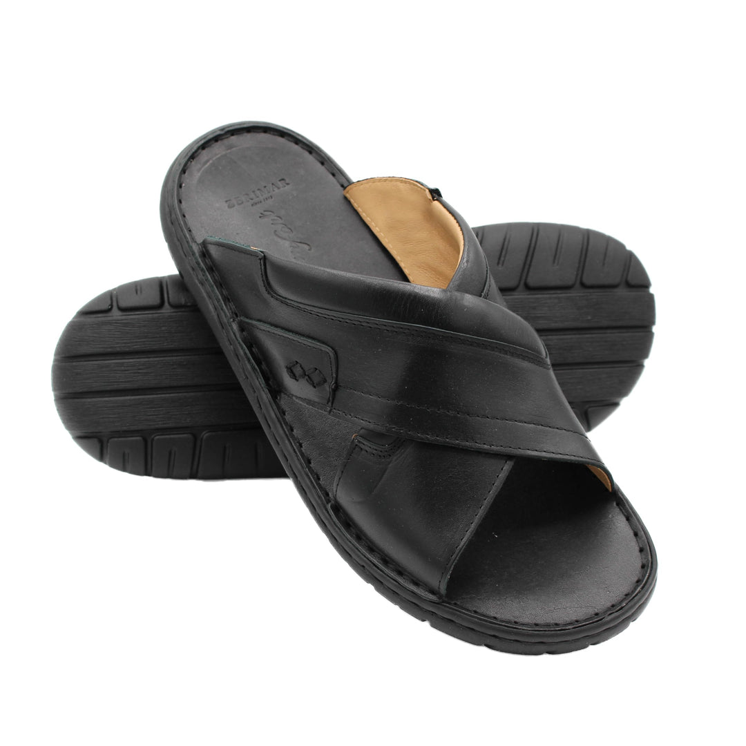 Zerimar Pantoletten Naturleder | Leder Sandalen Herren | Qualitäts Sandalen | Sommer Sandalen Leder
