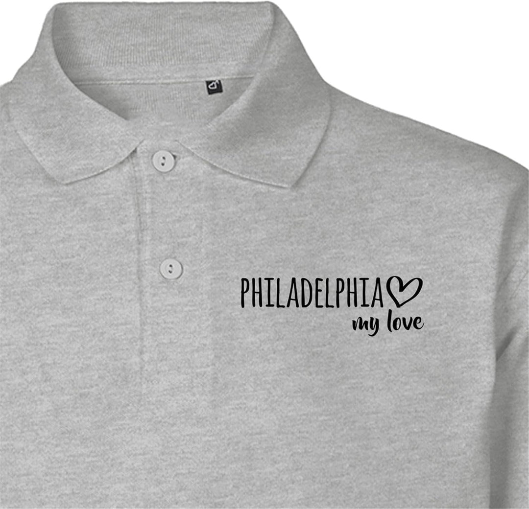 huuraa Damen Polo Shirt Philadelphia My Love Geschenk Oberteil Grösse XS-XXL Bio Baumwolle Fairtrade