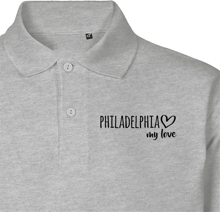 huuraa Damen Polo Shirt Philadelphia My Love Geschenk Oberteil Grösse XS-XXL Bio Baumwolle Fairtrade
