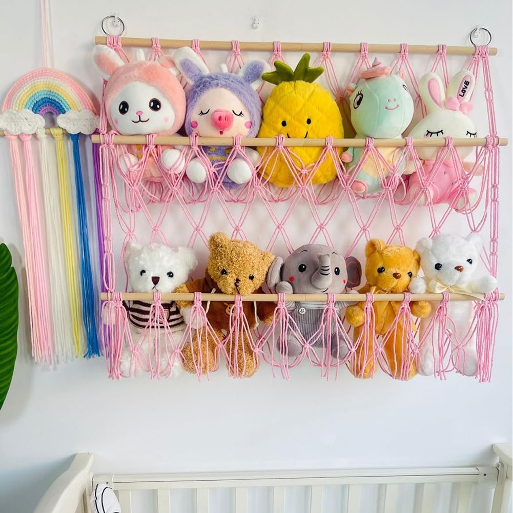 Stofftier Aufbewahrung Netz Hängematte Wandbehang Plüschtiere Netz Spielzeug Organizer Montage Höhen