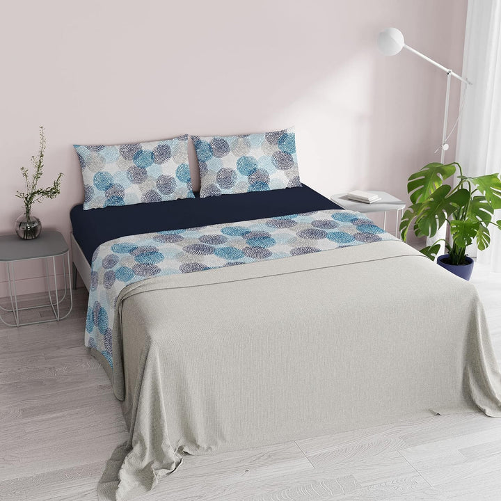 Italian Bed Linen Fantasy Bettwäsche, Soffioni Blu, Doppelte Soffioni Blu Doppelte, Soffioni Blu Dop