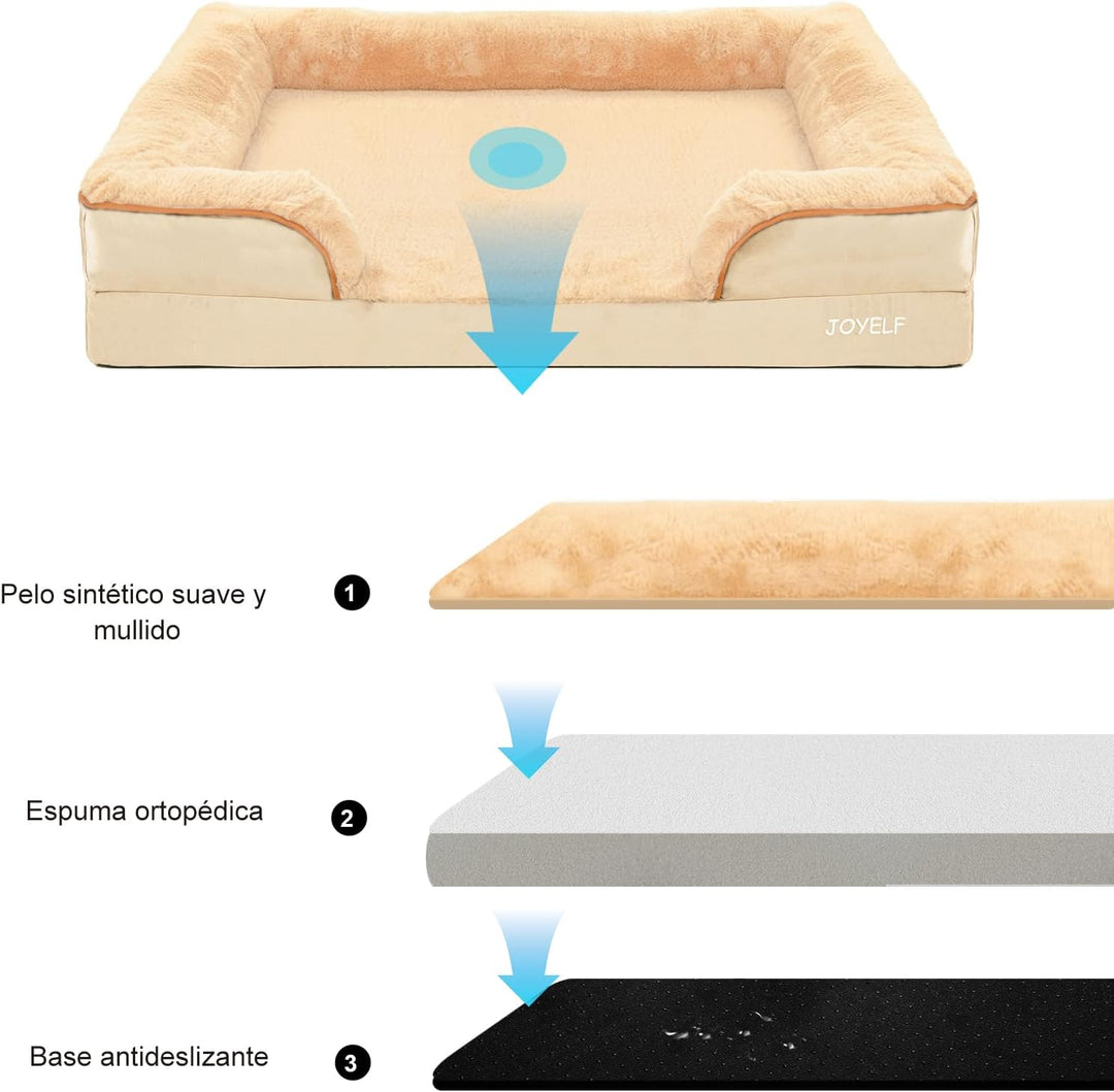 JOYELF Orthopädisches Hundebett für grosse Hunde, wasserdichtes Schaumstoffsofa mit abnehmbarem, was