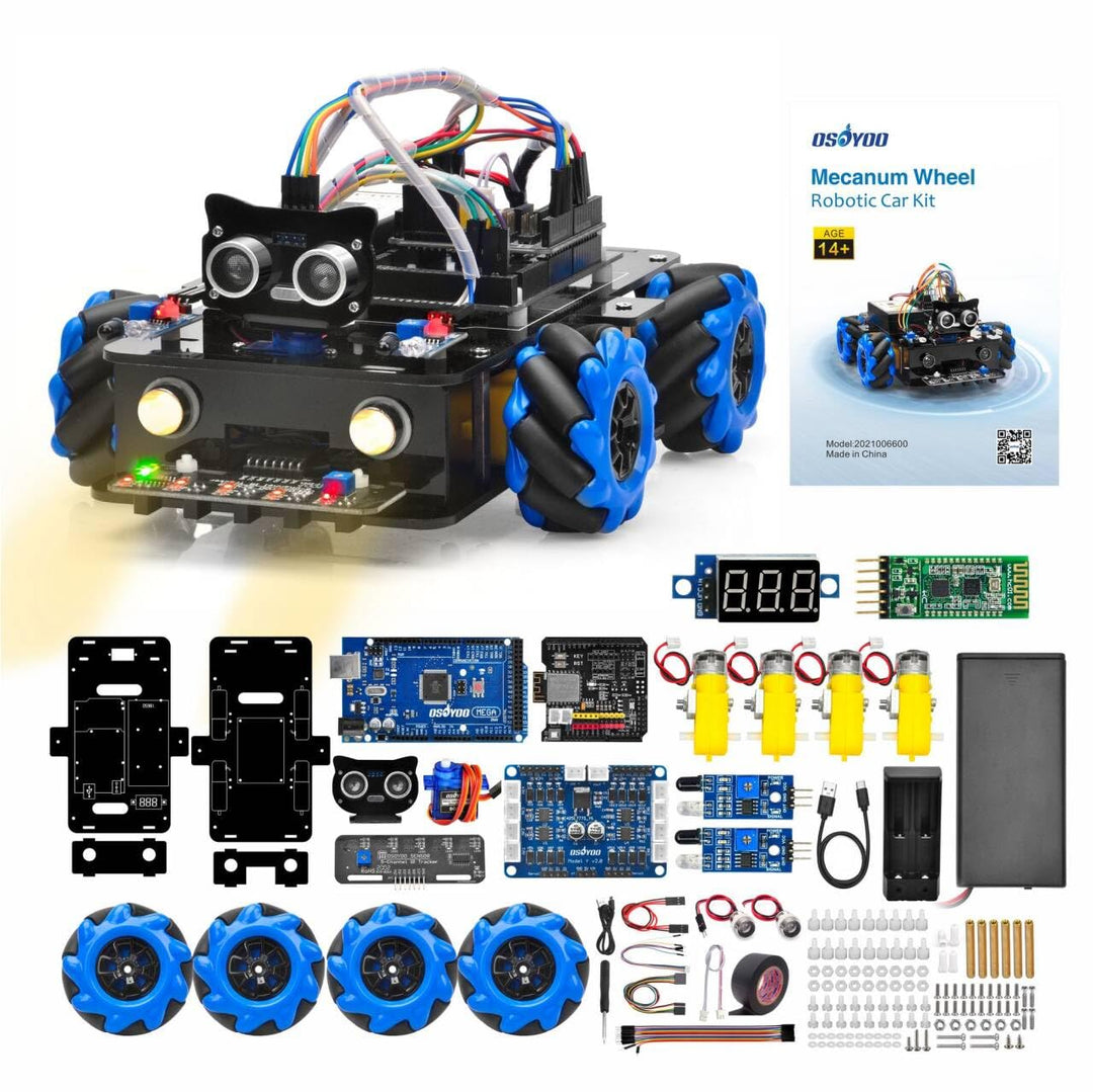 OSOYOO Omni-directinal Mecanum Wheel Robotic Car Kit für Arduino Raspberry Pi STEM Ferngesteuerte pä
