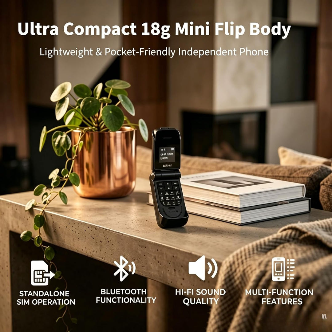 Cuifati Entsperrtes Flip-Phone, 0,66 Zoll Kleinstes Mobiltelefon der Welt, 2G, Einfach zu Bedienende