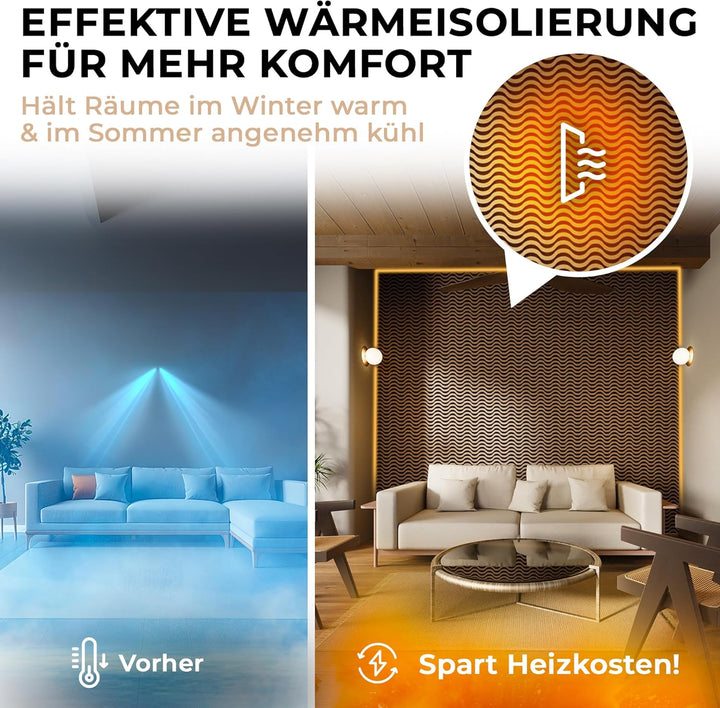 Good Materialzz® Akustikpaneele selbstklebend,115x60x5 cm (2er set), Wandpaneele,Wandverkleidung inn