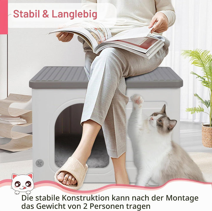 Katzenhäuser für Indoor-Katzen Kunststoff verwildert Outdoor-Katzenhaus Welpenunterkunft für kleine