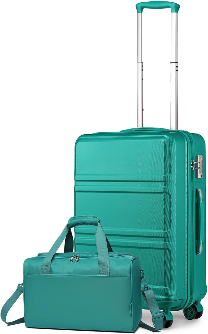 KONO 55cm Rollkoffer Handgepäck Trolley Set 2 Teilig Gepäcksets, Kleiner Koffer mit Rollen Handgepäc