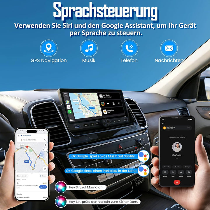 Autoradio 1 DIN mit Wireless CarPlay & Android Auto, Bluetooth Freisprecheinrichtung, FM Radio, Bild
