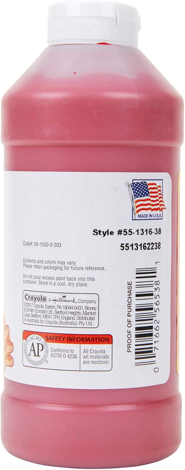 Washable Fingerpaint, Red, 16 oz