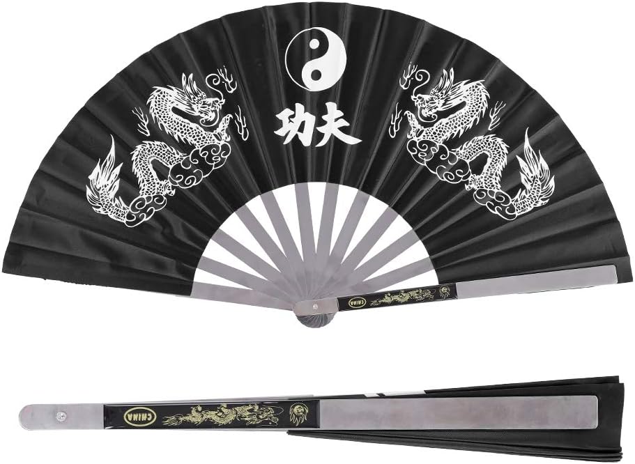 VGEBY1 Tai Chi Fächer, Faltbare Kung Fu Fan Edelstahl Fester Chinese Tai Chi Hand Fächer für Art Dek