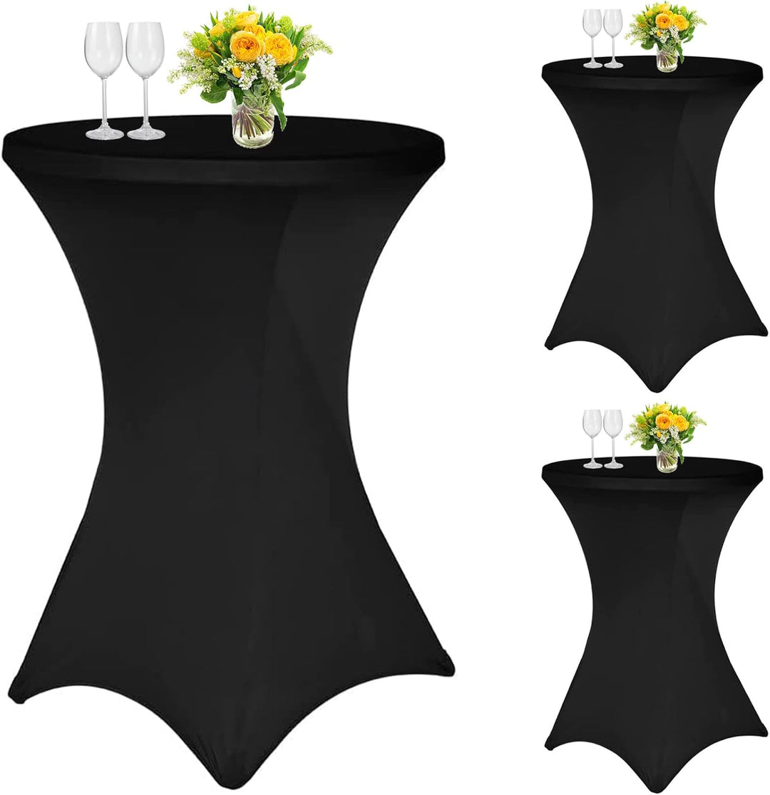 3 Stück Schwarz Stehtisch Hussen Stehtische, Stehtischhusse für Ø 70-75 cm Stehtische und Bistrotisc
