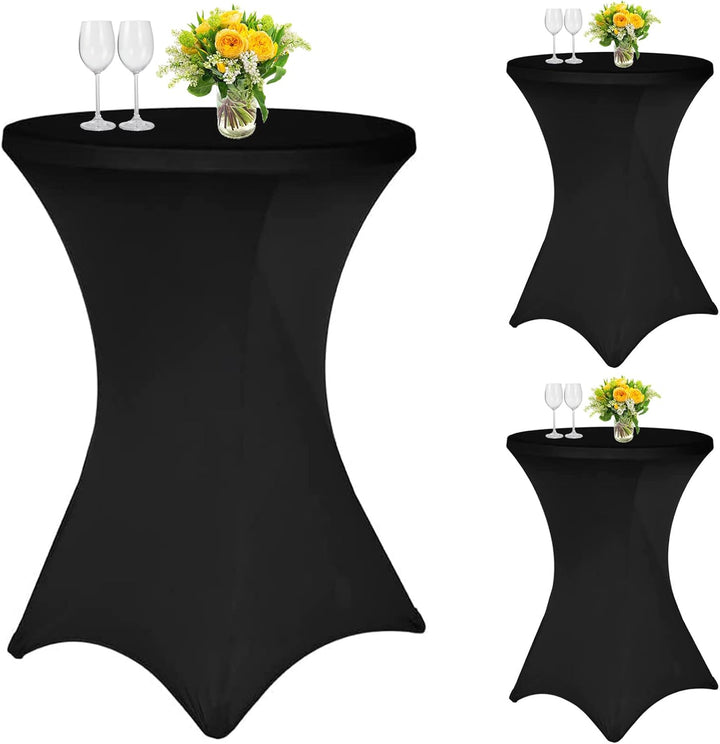 3 Stück Schwarz Stehtisch Hussen Stehtische, Stehtischhusse für Ø 70-75 cm Stehtische und Bistrotisc