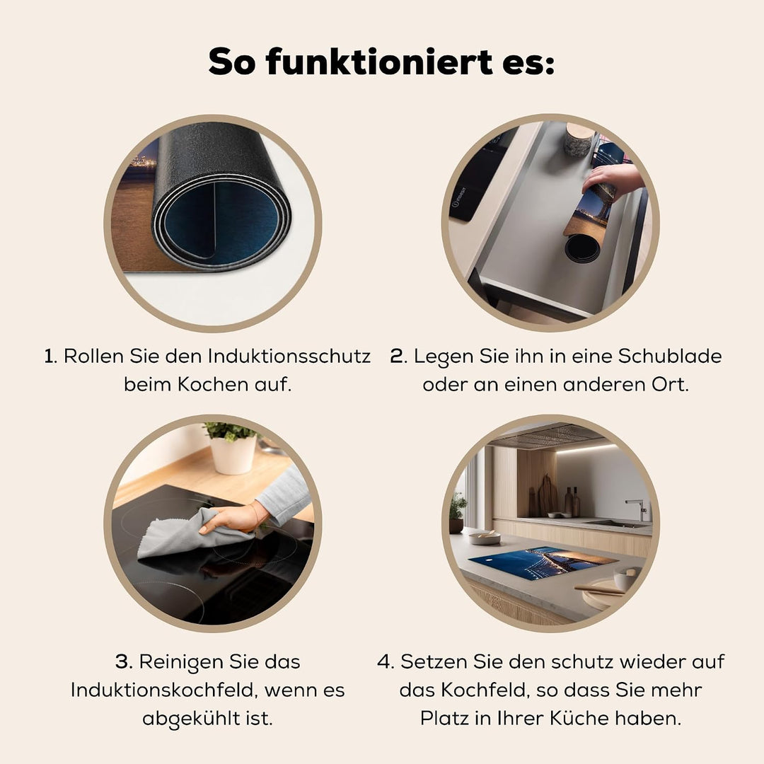 KitchenYeah© Herdabdeckplatte Einteilig Küche Herdabdeckung Induktionsfeld Ceranfeld Herdabdeckplatt