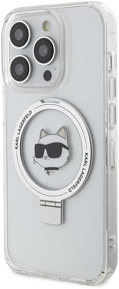KARL LAGERFELD KLHMP15XHMRSCHH Hülle für iPhone 15 Pro Max 6.7" Weiss hardcase Ring Stand Choupette