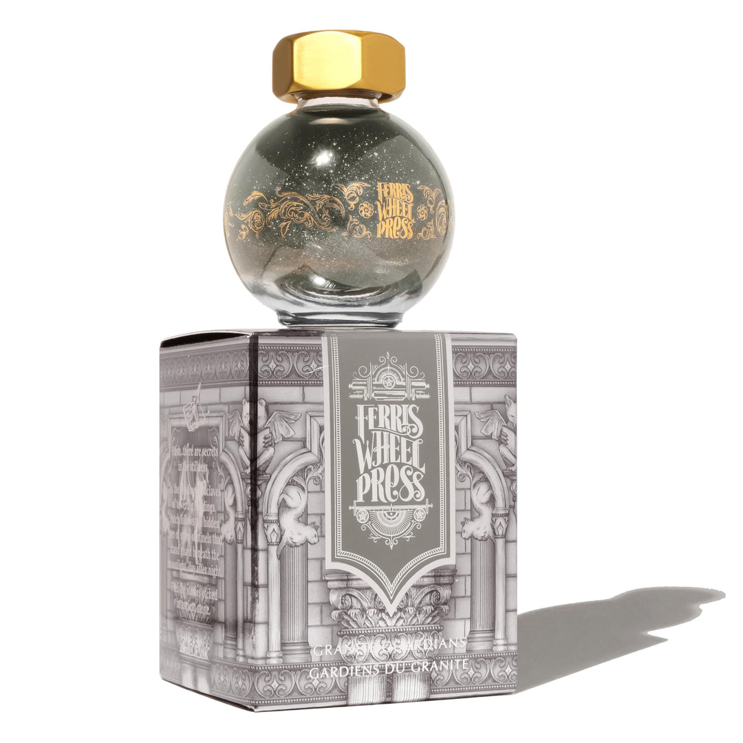 Ferris Wheel Press Ink, FerriTales Collection, Granite Guardians, Stone Grey with Rose Gold Shimmer,