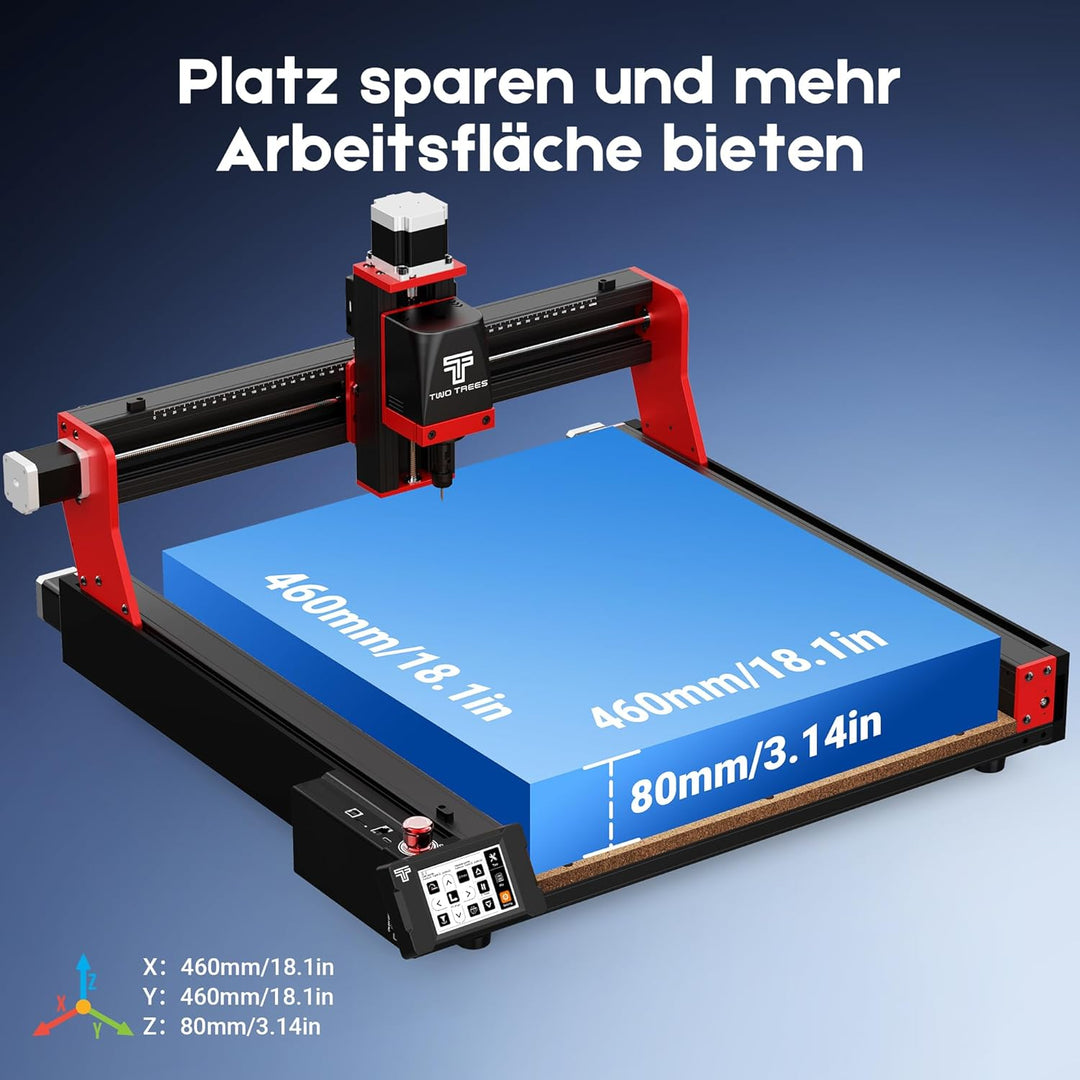 Twotrees TTC450 PRO CNC-Fräsmaschine, 4 Achsen, für Holz und Acryl, 90% montiert, leistungsstarker M