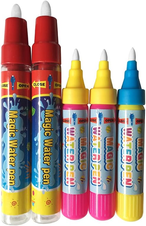Wholethings-DE 5PCS Magic Wasser Doodle Stifte,Zeichnung Zauber Stifte für Doodle Matte,Magic Matte,