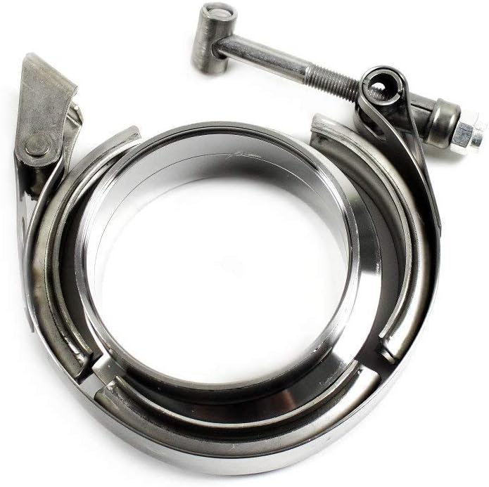 HD V-Band Schelle SET mit FLANSCH 89mm 3,5" Zoll Edelstahl Turbo Wastegate Auspuff Gr.A 1010935