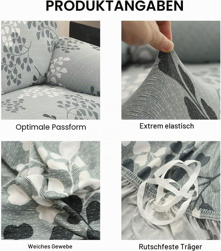 Jaotto Sofabezug 3 Sitzer Elastischer Stretch Spandex Sofa Überwürfe Sofahusse Antirutsch Waschbar S