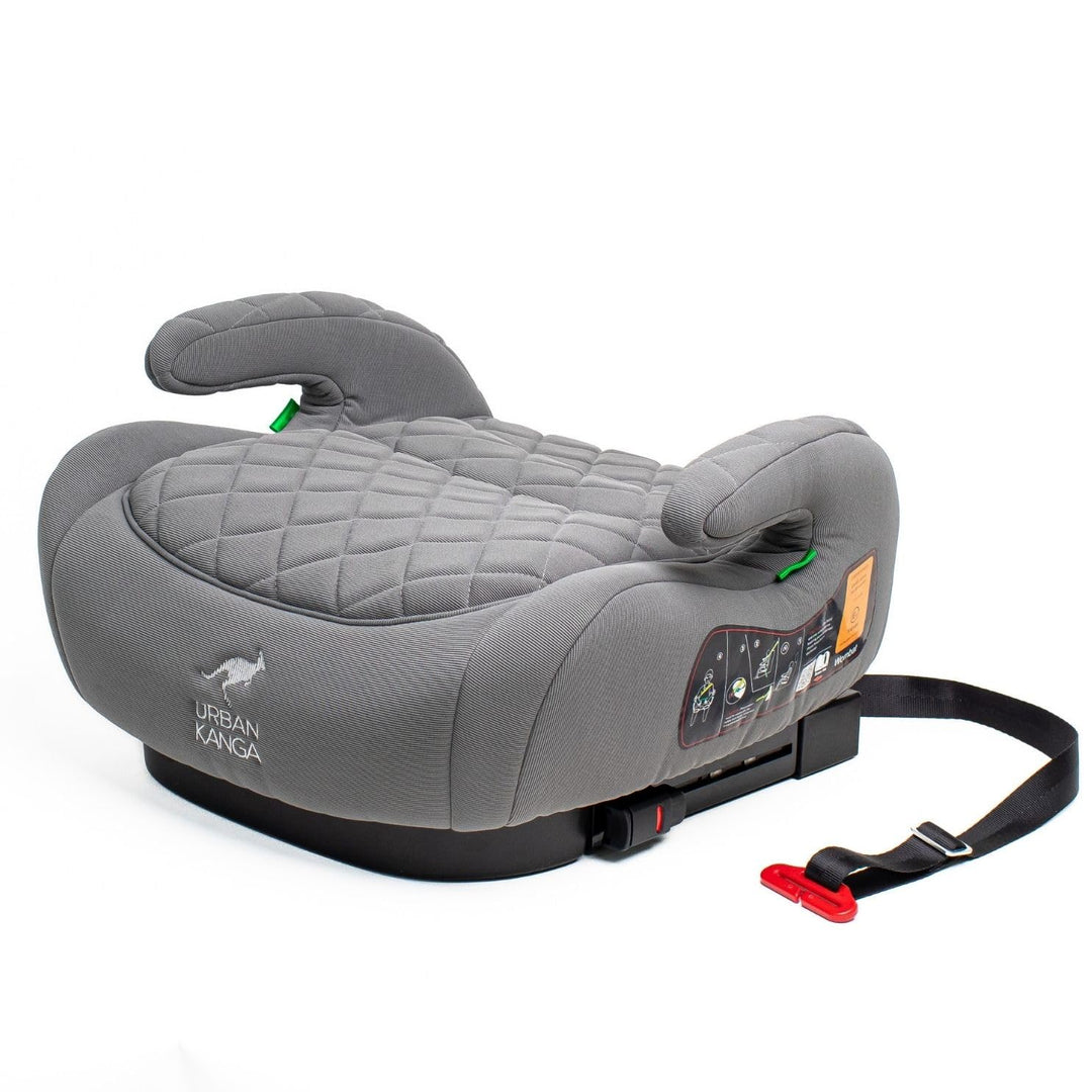 Urban Kanga Wombat Sitzerhöhung Auto Kinder Isofix 125-150 cm Gruppe 3 (Grau Gesteppt), Grau Gestepp