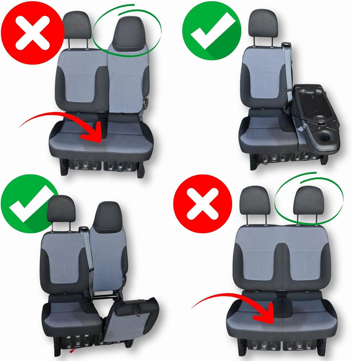 LUCARO Sitzbezüge Auto Renault Trafic 3 Opel Vivaro B FIAT Talento Nissan NV300 1+2 Sitzbank: mit Lu