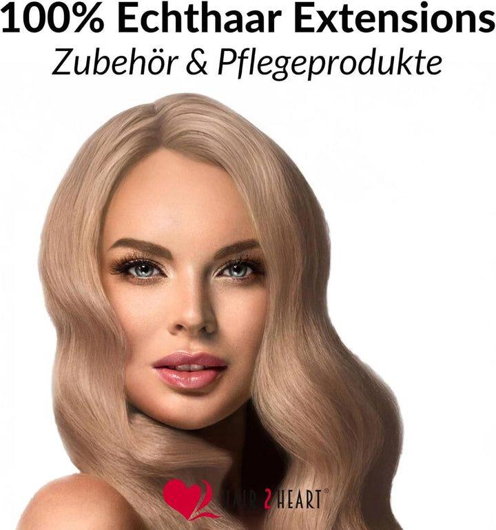 hair2heart Extensions Echthaar Bondings glatt - 25 Strähnen 1g 40cm 8/01 hellblond natur-asch #12 Ho