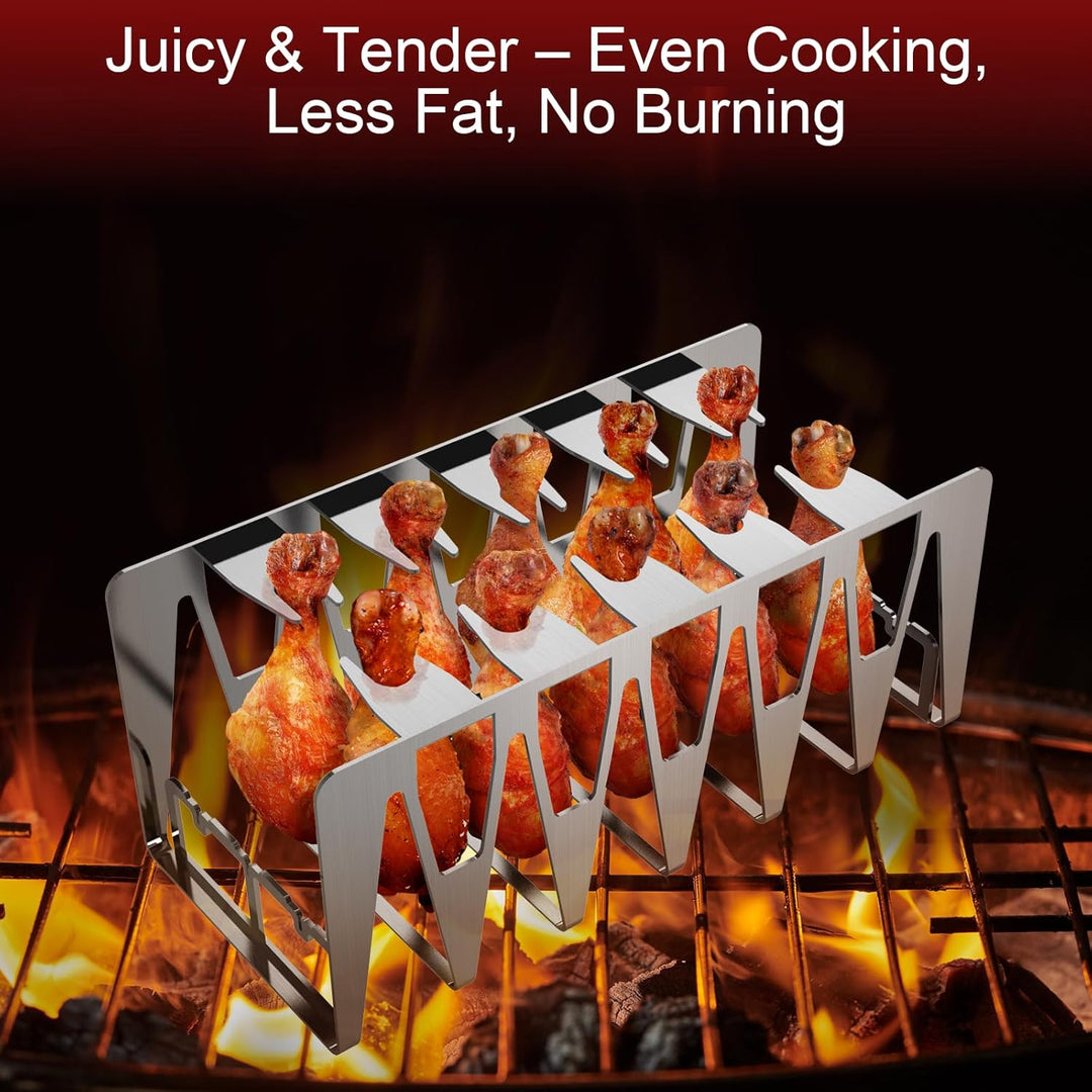 Spareribs Halter Grill, Hähnchenschenkel Halter, Grill Zubehör aus Edelstahl, Ganz einfach indirekt