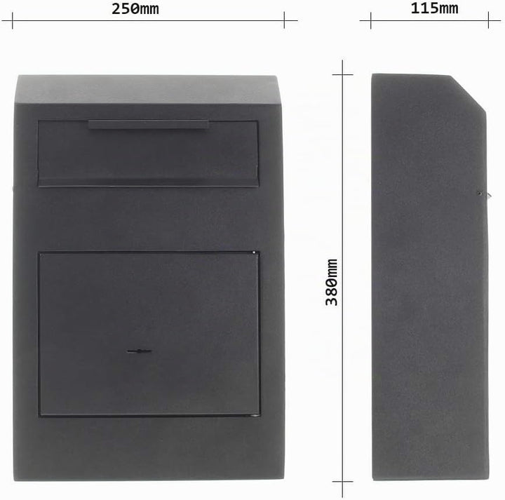 Rottner Cashmatic Basic Einwurftresor Stahl Doppelbartschloss 2 Schlüssel Rückholsperre inkl.