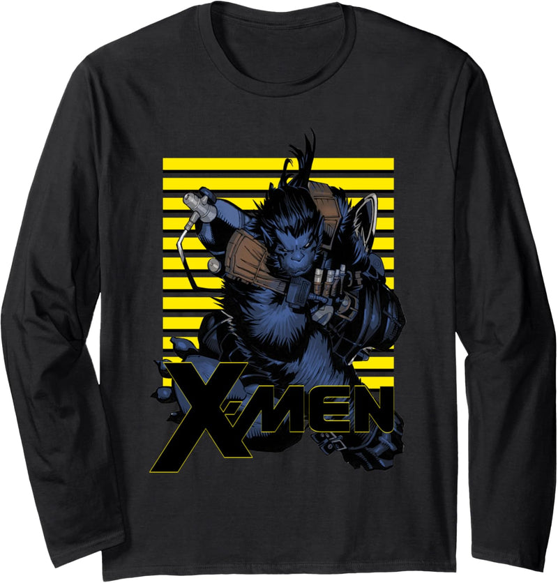 Marvel X-Men The Beast Yellow Fanned Intro Langarmshirt