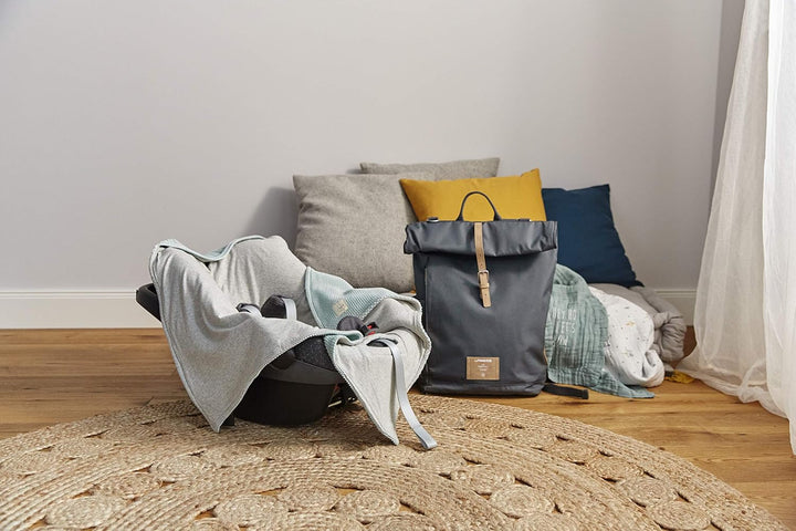 LÄSSIG Baby Strickdecke für Autositz Autositzdecke Einschlagdecke Babyschale 100% Bio-Baumwolle GOTS