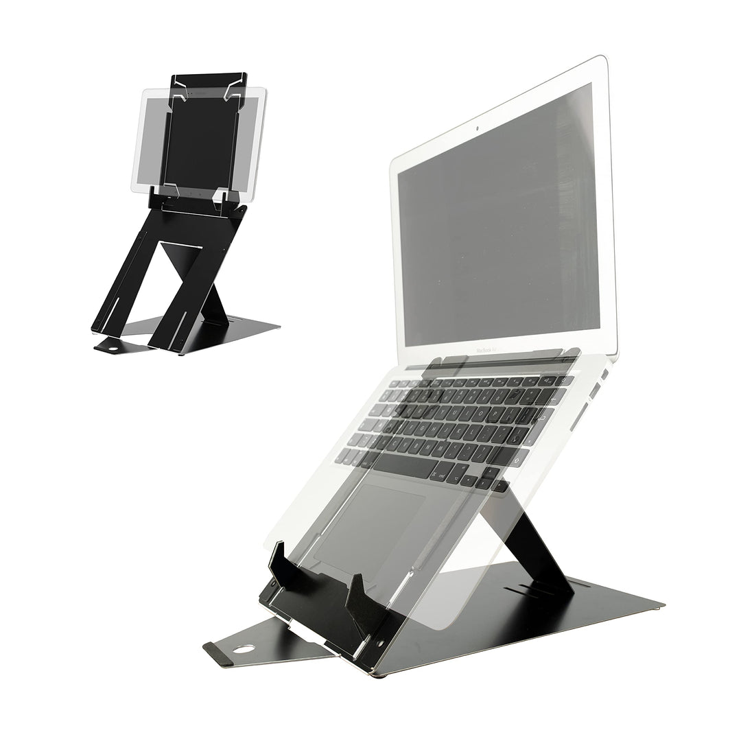 R-Go Riser Duo, Tabletständer und Laptopständer, 2 in 1 Verstellbarer Laptop/Tablet Riser, Ultra-Dün