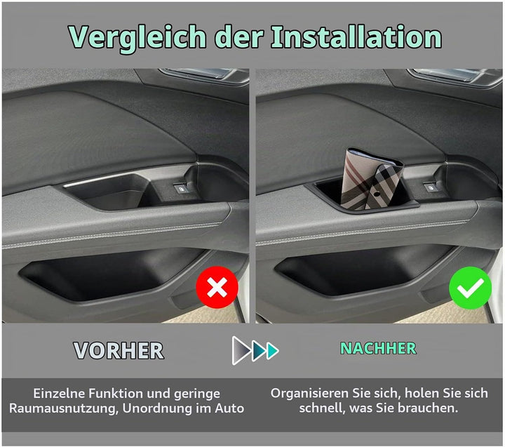 GAFAT Kompatibel mit Audi Q4 e-tron Sportback 2021-2026 Aufbewahrungsbox, Mittelkonsole Türgriff Abl