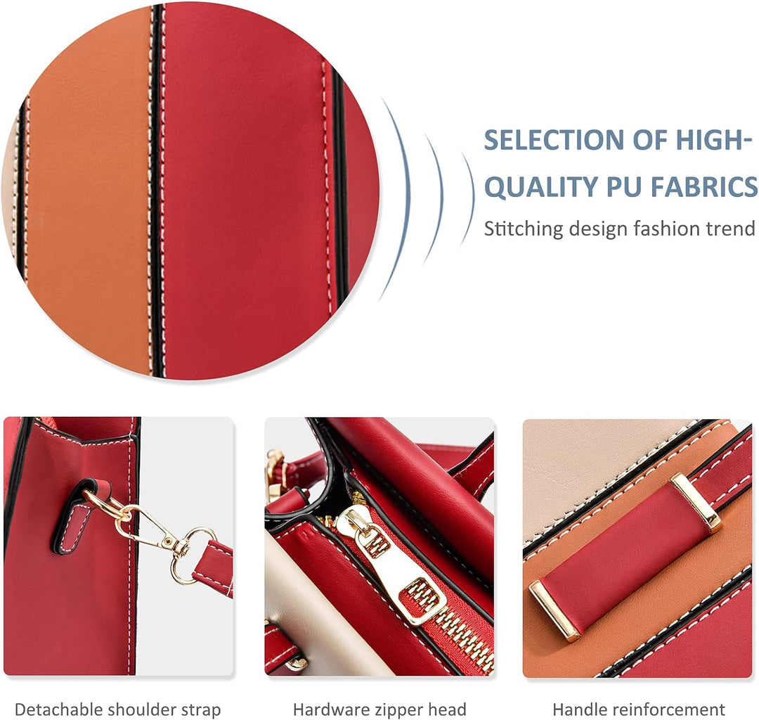 NICOLE & DORIS Damen Handtasche Mehrfarbig Gestreift Umhängetasche Tote Henkeltasche Frauen Elegante