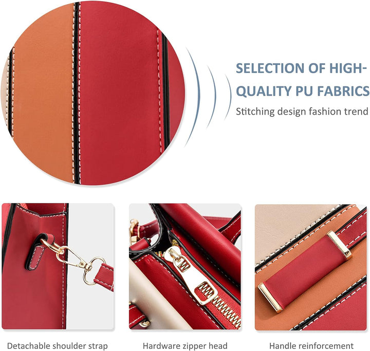 NICOLE & DORIS Damen Handtasche Mehrfarbig Gestreift Umhängetasche Tote Henkeltasche Frauen Elegante