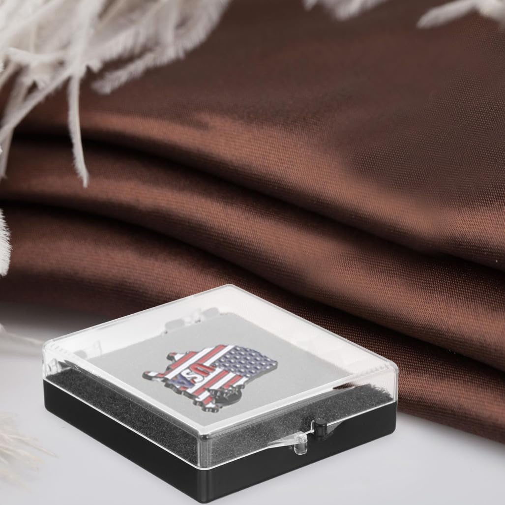 Supvox Transparente Kunststoffbox mit Schwarzem Schutzschaum 12 Stück Anstecknadel und Medaillen Etu
